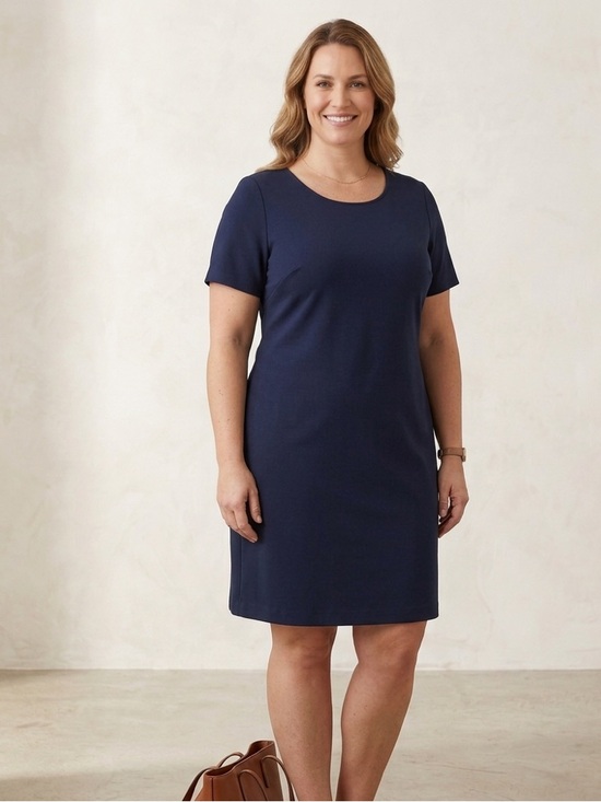 Dresses & Skirts - Navy Blue Shift Dress with Gold Back Zipper Detail FINAL PRICE DROP